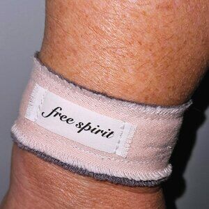 Free Spirit Pink Fabric Cuff Bracelet Stretch Boho Hippie Jewelry Travel Wander